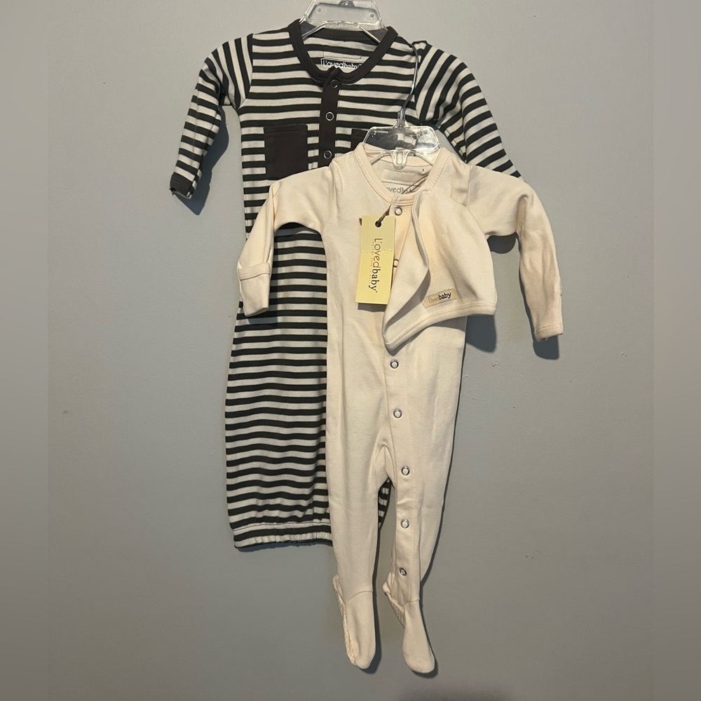 L’oved Baby Organic Sleeper and Gown Set NWT